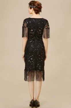 BABEYOND Flapper Dresses | Fringe<Embellished Sequin Fringe Art Deco Dress