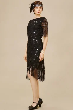 BABEYOND Flapper Dresses | Fringe<Embellished Sequin Fringe Art Deco Dress