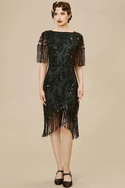 BABEYOND Flapper Dresses | Fringe<Embellished Sequin Fringe Art Deco Dress