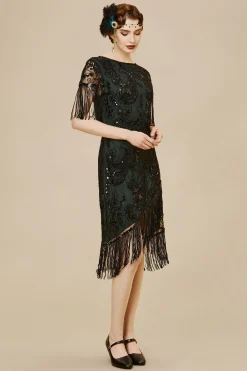 BABEYOND Flapper Dresses | Fringe<Embellished Sequin Fringe Art Deco Dress