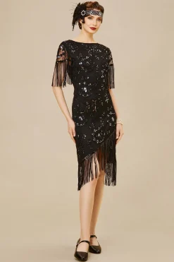 BABEYOND Flapper Dresses | Fringe<Embellished Sequin Fringe Art Deco Dress