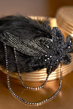 BABEYOND Feather | Chain<Embroidered Blossom Feather Headband