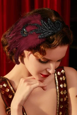 BABEYOND Feather | Feather<Embroidered Leaf Feather Headband