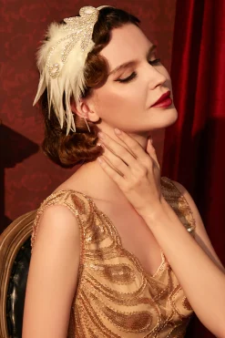 BABEYOND Feather | Feather<Embroidered Leaf Feather Headband