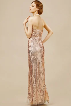 BABEYOND Evening Dresses | Sequin<Embroidered Sequin Strapless Paisley Dress