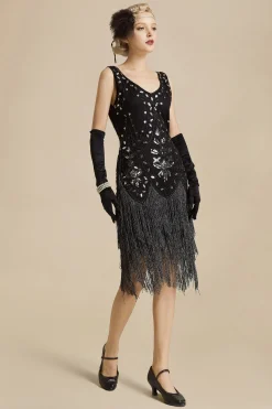 BABEYOND Party | Flapper Dresses<Embroidery Retro Midi Flapper Dress