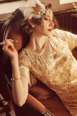 BABEYOND Flapper Dresses | Fringe<Enigmatic Iridescent Sequins Beaded Flapper Dress