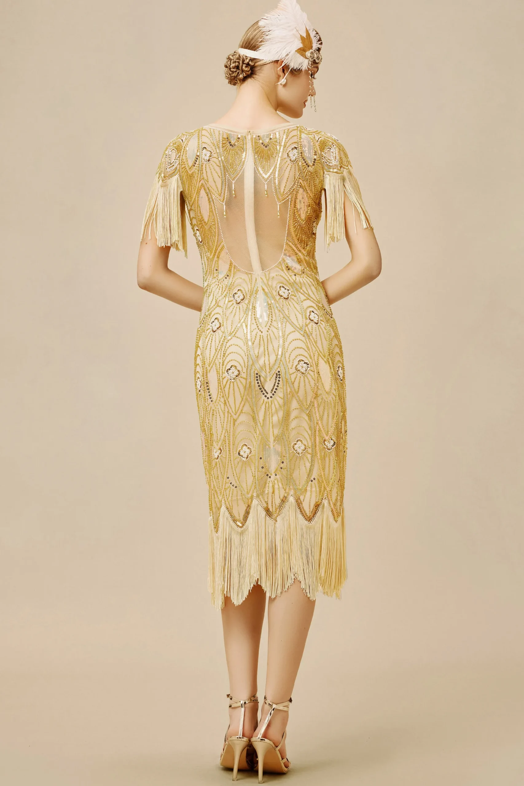 BABEYOND Flapper Dresses | Fringe<Enigmatic Iridescent Sequins Beaded Flapper Dress