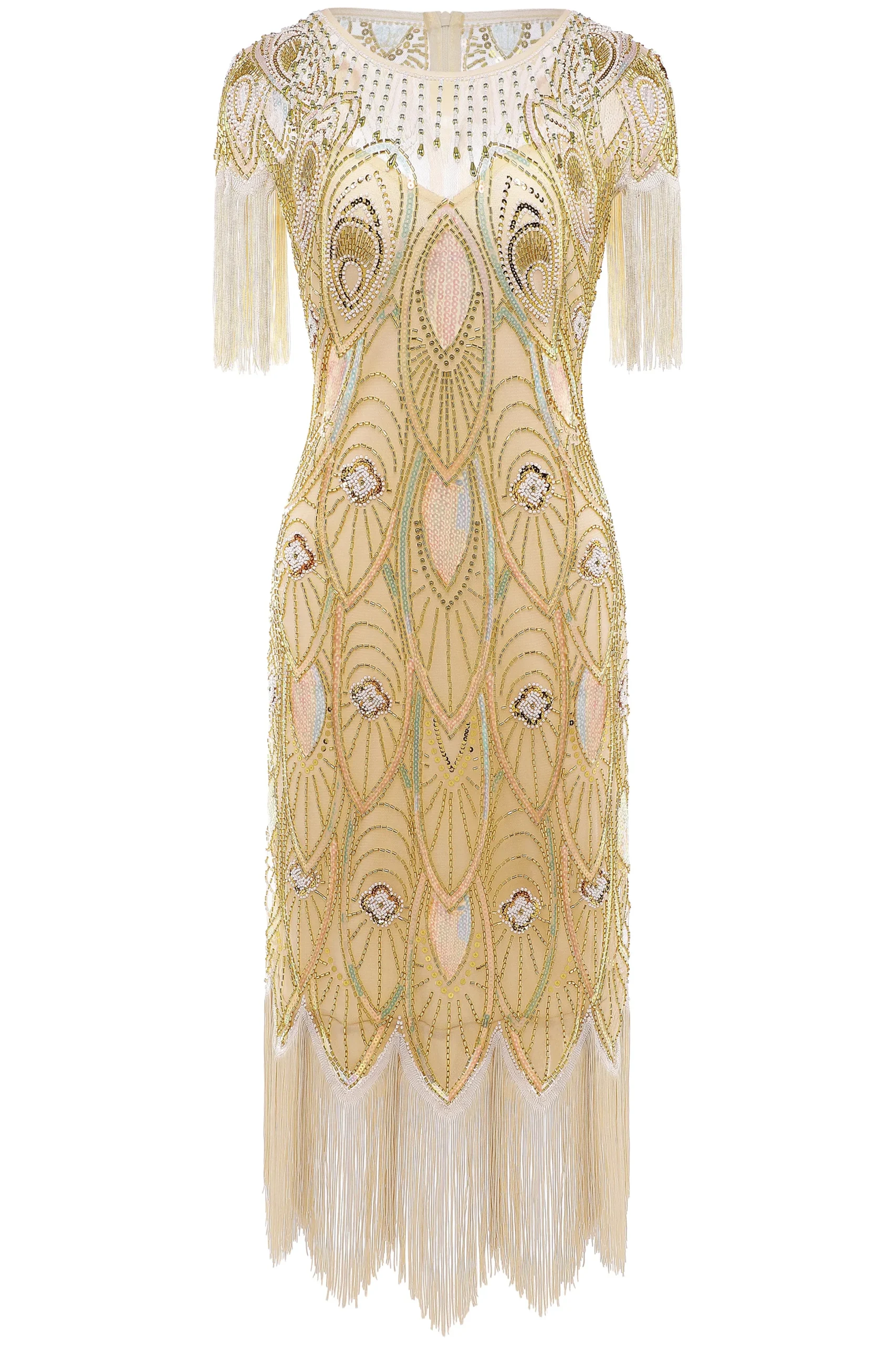 BABEYOND Flapper Dresses | Fringe<Enigmatic Iridescent Sequins Beaded Flapper Dress