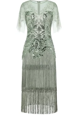 BABEYOND Flapper Dresses | Wedding Dresses<Exquisite Floral Fringe Flapper Dress