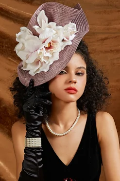 BABEYOND Fascinators<Exquisite Floral Sweep-Brim Fascinator