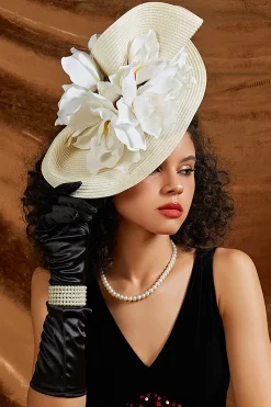 BABEYOND Fascinators<Exquisite Floral Sweep-Brim Fascinator