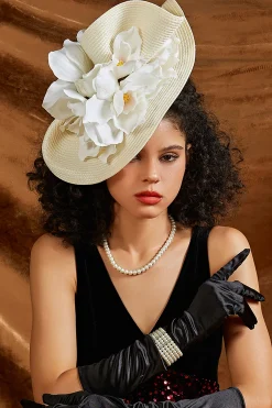 BABEYOND Fascinators<Exquisite Floral Sweep-Brim Fascinator