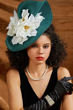 BABEYOND Fascinators<Exquisite Floral Sweep-Brim Fascinator