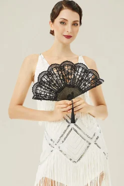 BABEYOND Fans<Exquisite Non-Foldable Lace Fan