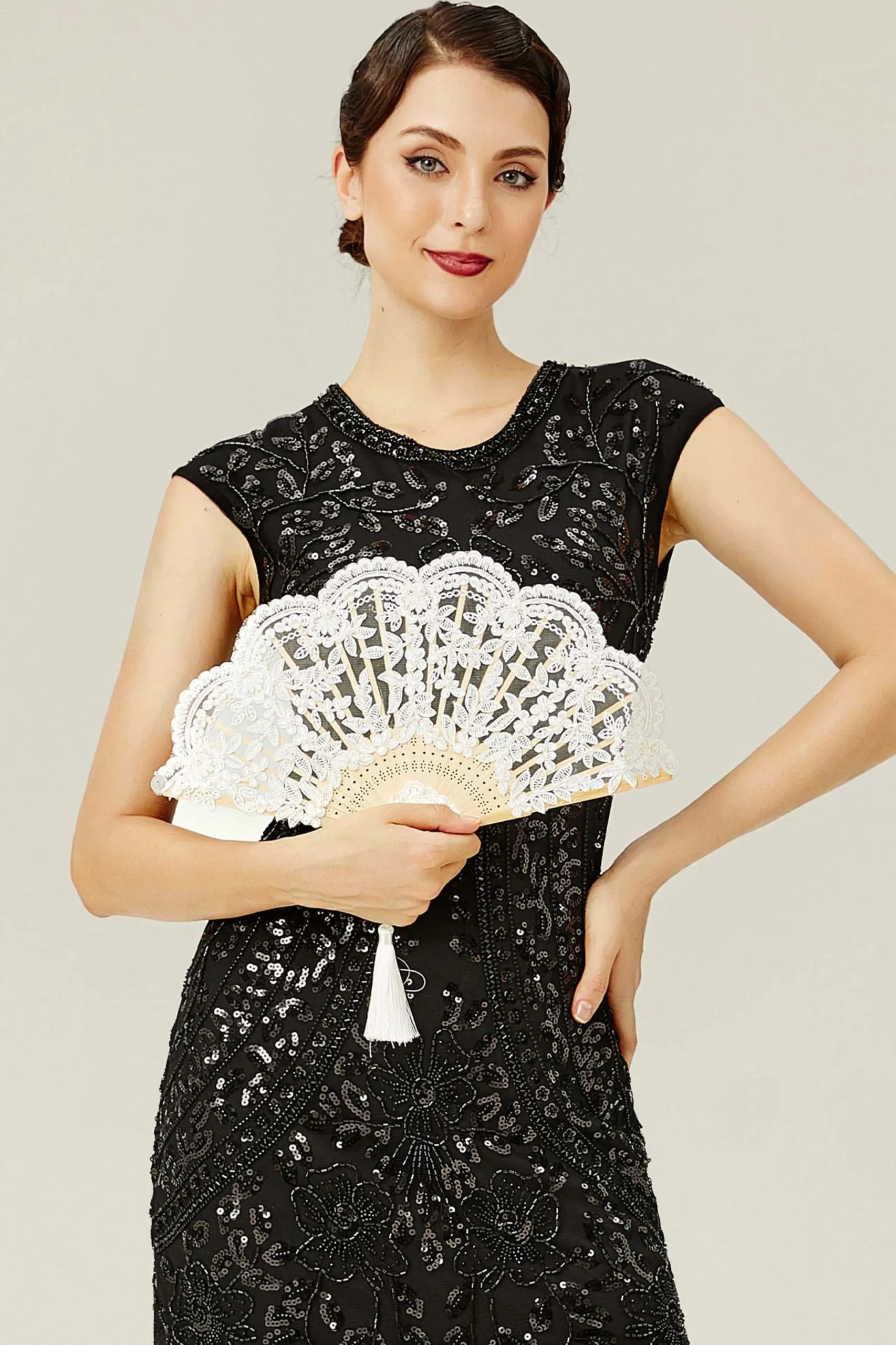 BABEYOND Fans<Exquisite Non-Foldable Lace Fan