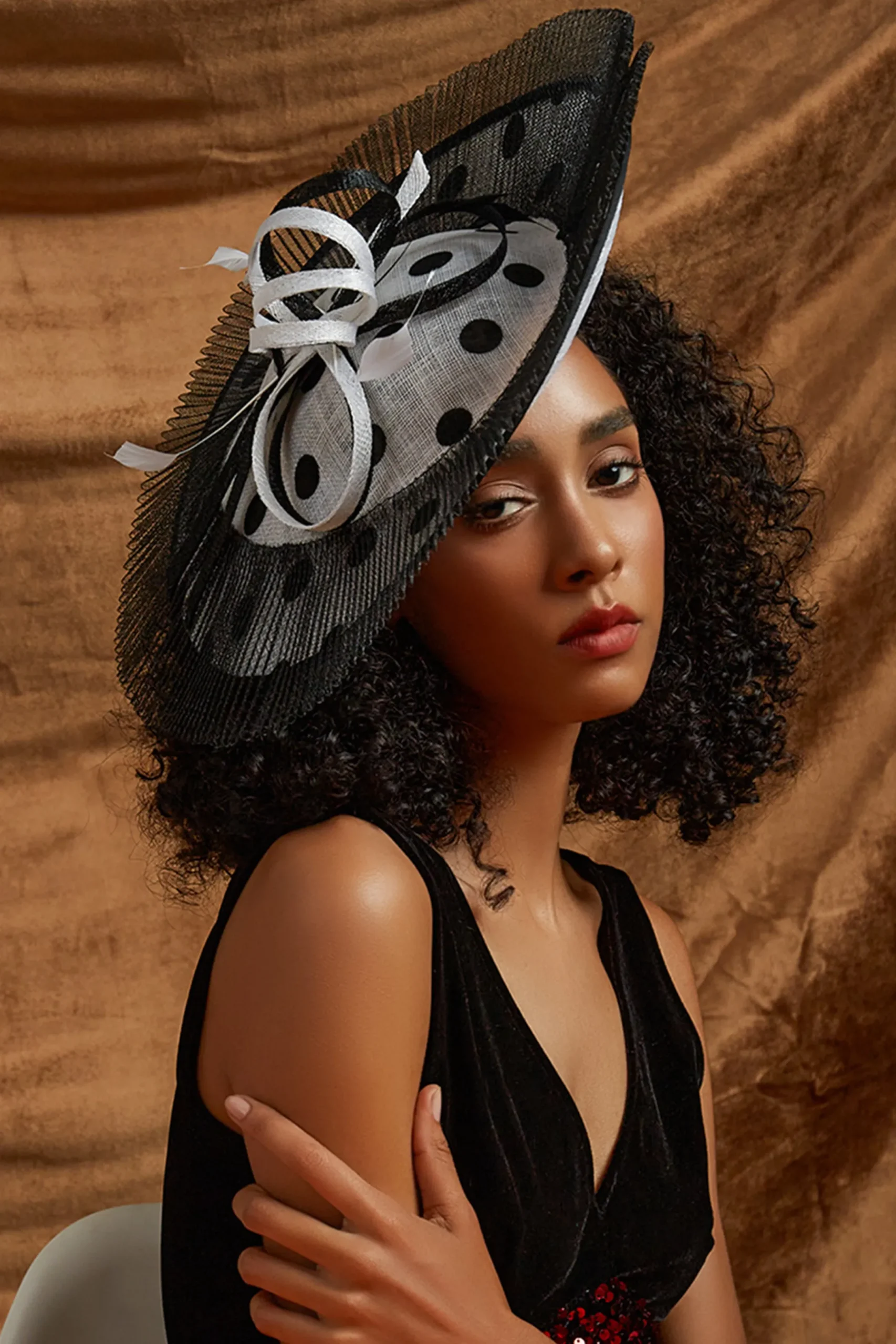 BABEYOND Fascinators<Exquisite Polka Dot Fascinator