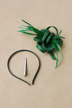 BABEYOND Fascinators<Exquisite Ribbon Knot Feather Fascinator
