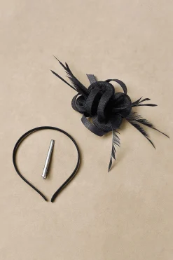 BABEYOND Fascinators<Exquisite Ribbon Knot Feather Fascinator