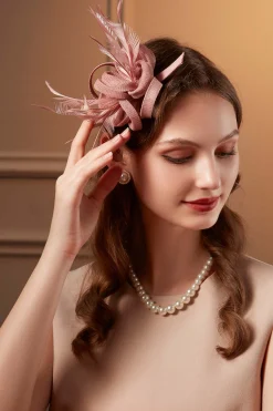 BABEYOND Fascinators<Exquisite Ribbon Knot Feather Fascinator