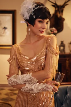 BABEYOND Flapper | Gloves<11.7" Finger Loop Lace Flapper Gloves