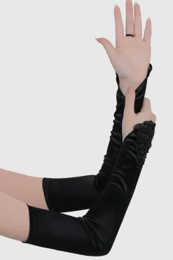 BABEYOND Gloves<17.7'' Finger Loop Satin Stretchy Gloves