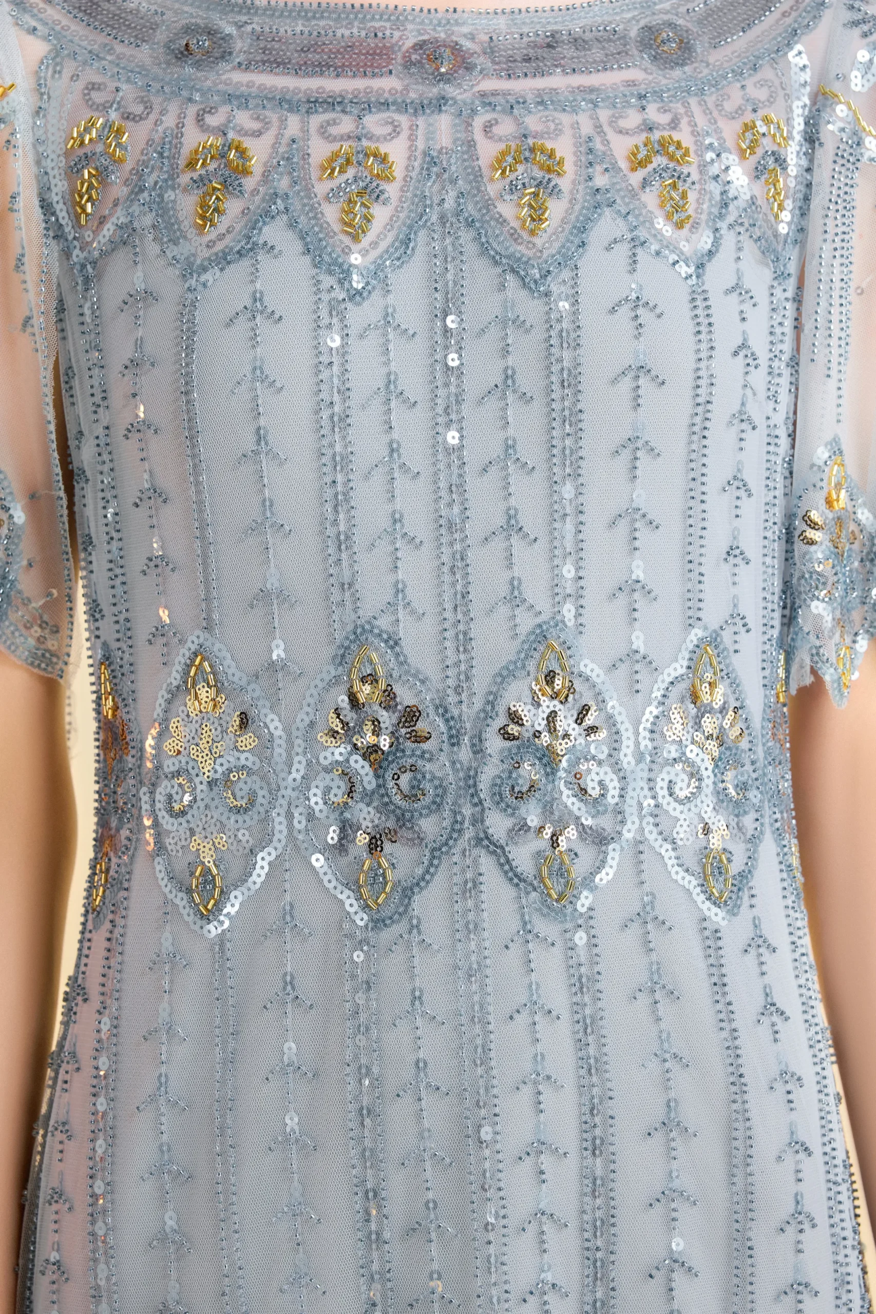 BABEYOND Flapper Dresses | Wedding Dresses<Floral Contrast Beaded Fringe Flapper Dress
