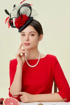 BABEYOND Fascinators<Floral Feather Tinted Pillbox Fascinator