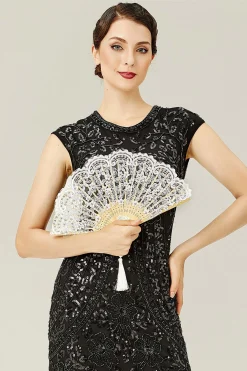 BABEYOND Fans<Floral Non-Foldable Tassel Fan