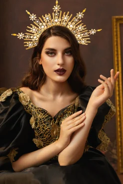 BABEYOND Halo Crown<Floral Pearl Sunburst Mary Halo Crown