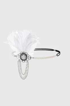 BABEYOND Chain | Feather<Floral Pearls Chain Feather Headband