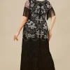 BABEYOND Plus Size<Flowery Multi-Layer Maxi Mermaid Plus Size Dress