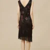 BABEYOND Flapper Dresses | Fringe<Flowery Tassel Sequins Flapper Dress