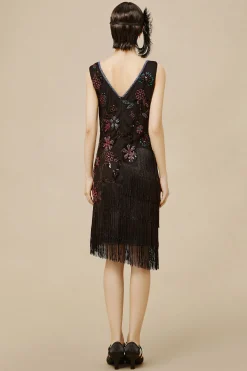 BABEYOND Flapper Dresses | Fringe<Flowery Tassel Sequins Flapper Dress