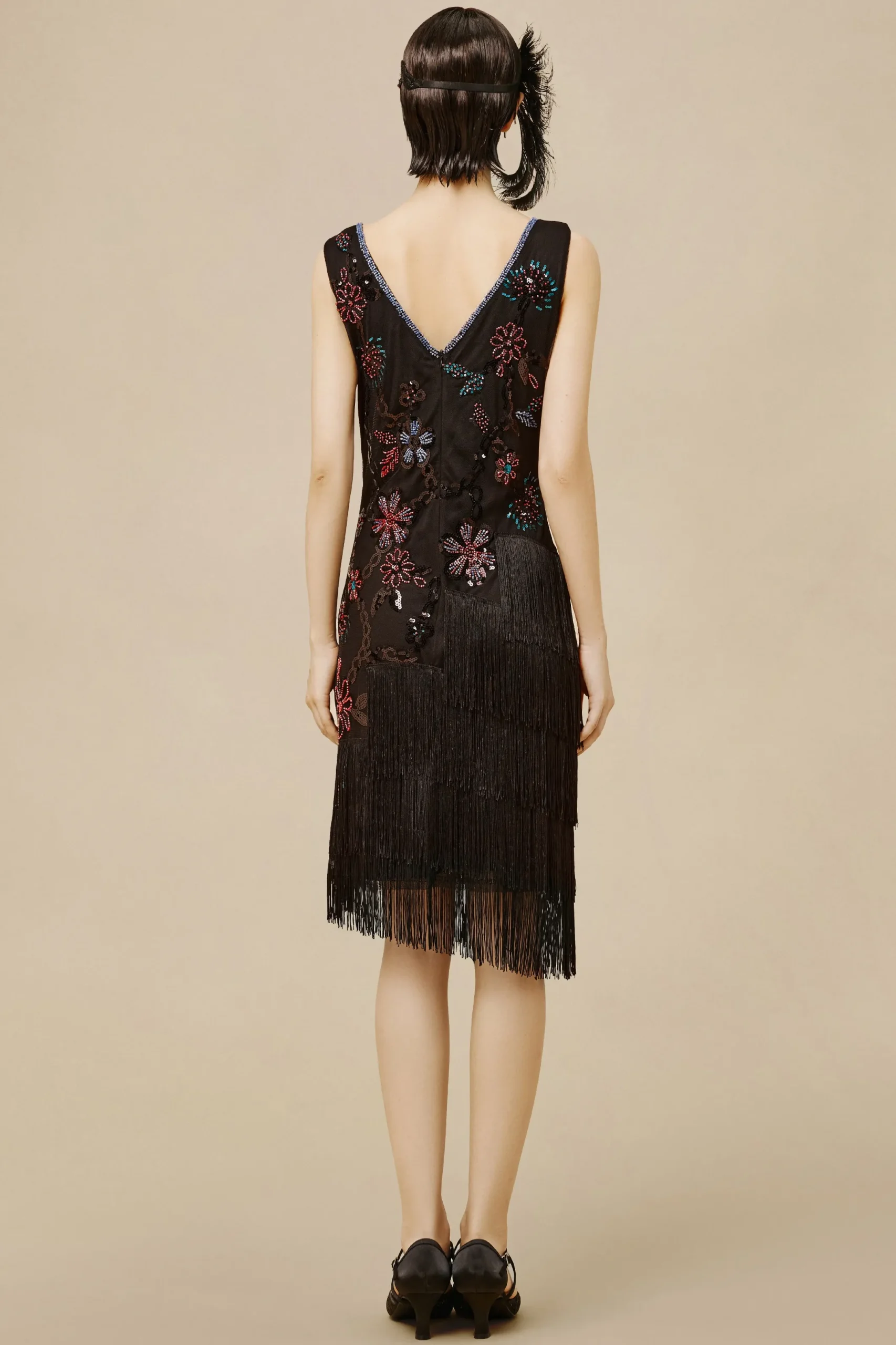 BABEYOND Flapper Dresses | Fringe<Flowery Tassel Sequins Flapper Dress