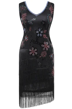 BABEYOND Flapper Dresses | Fringe<Flowery Tassel Sequins Flapper Dress