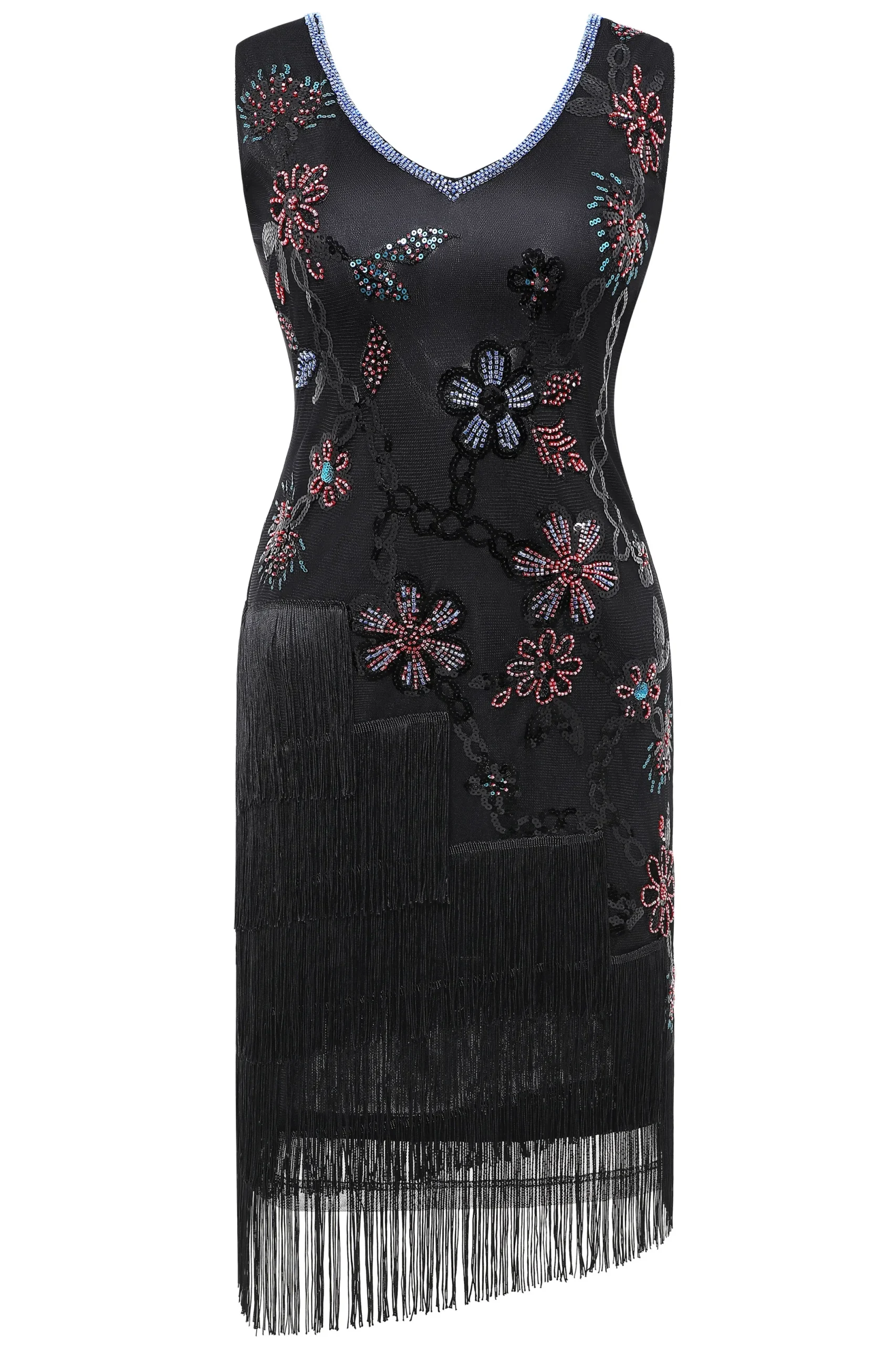 BABEYOND Flapper Dresses | Fringe<Flowery Tassel Sequins Flapper Dress