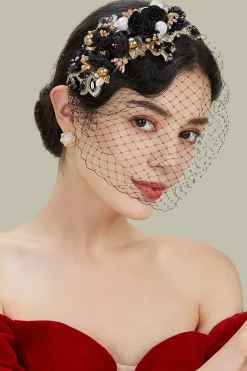 BABEYOND Fascinators | Lady<Flowery Tea Party Veil Fascinator