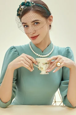 BABEYOND Fascinators | Lady<Flowery Tea Party Veil Fascinator