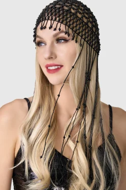BABEYOND Rhinestone | Rhinestone<Fully Beaded Pearl Flapper Tassel Cap