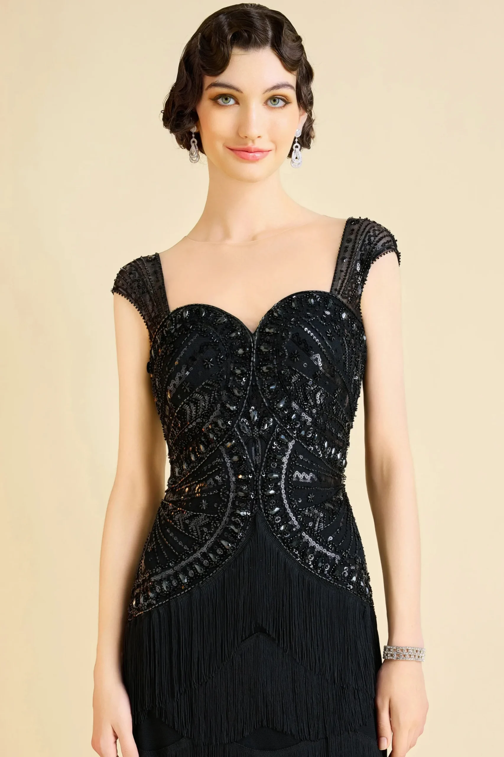 BABEYOND Evening Dresses | Wedding Dresses<Geometric Rhinestone Fringe Evening Gown