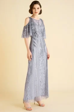 BABEYOND Evening Dresses | Sequin<Glamorous Cold-Shoulder Beaded Evening Gown