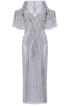 BABEYOND Evening Dresses | Sequin<Glamorous Cold-Shoulder Beaded Evening Gown