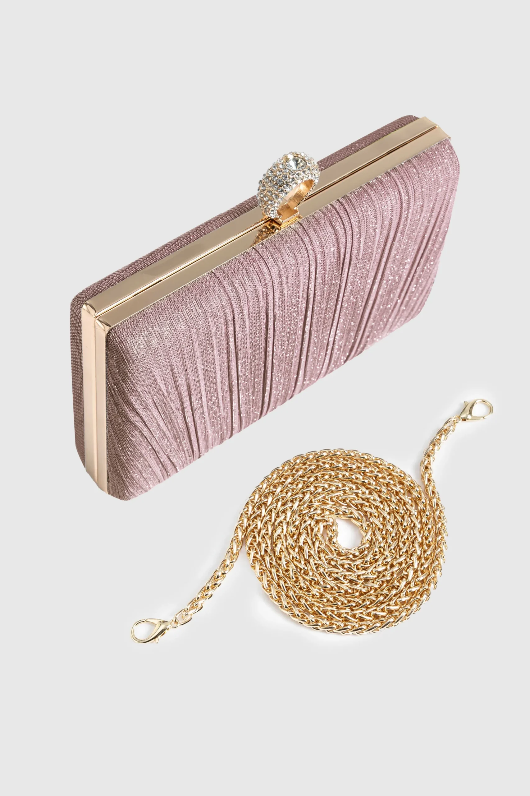 BABEYOND Handbags | Casual<Glamorous Glitter Pleated Clutch Purse
