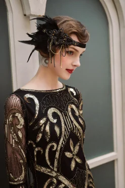 BABEYOND Feather | Chain<Glitter Rhinestone Chain Headband