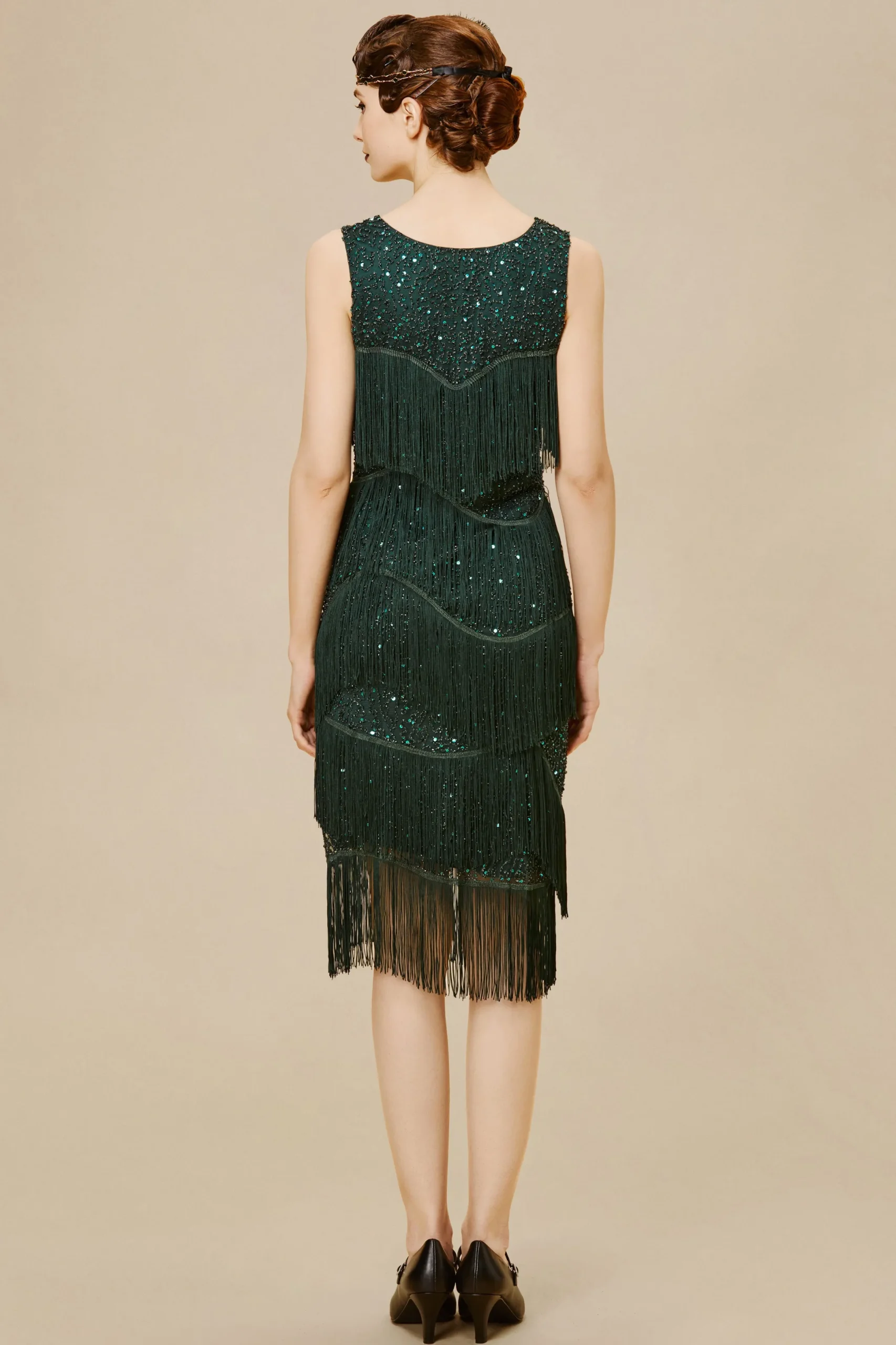 BABEYOND Flapper Dresses | Fringe<Glitter Tiered Fringe Bias Hem Dress