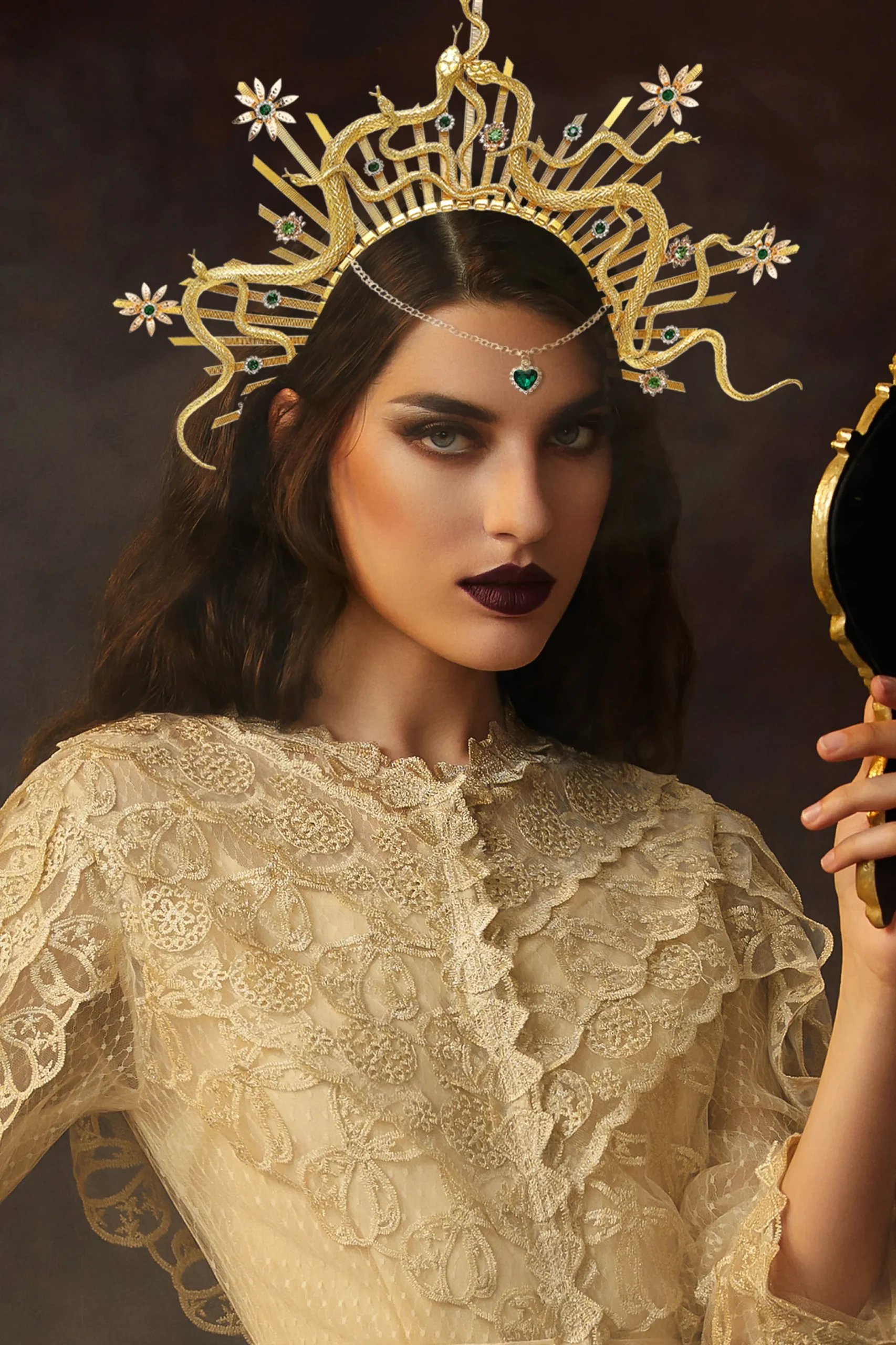 BABEYOND Halo Crown<Gorgeous Serpent Flower Halo Crown