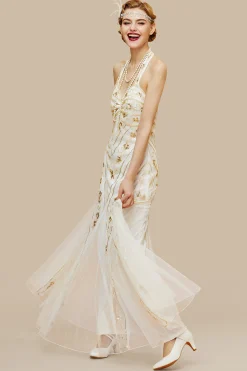 BABEYOND Wedding Dresses | Wedding<Halter Neck Sequin Mermaid Maxi Dress