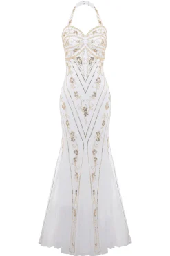 BABEYOND Wedding Dresses | Wedding<Halter Neck Sequin Mermaid Maxi Dress