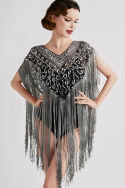 BABEYOND Shawls & Scarves<Heart Shaped Long Fringed Sequin Shawl